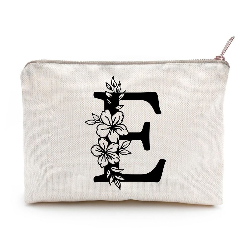 Monogram Toiletry Makeup Bag Personalized Travel Cosmetic Bag Floral Initial🦊